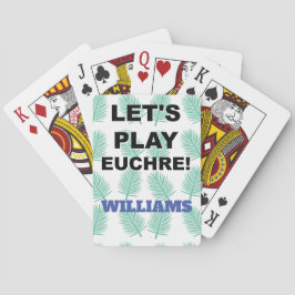 Laten we Euchre spelen! Tiki Palm Design Pokerkaarten