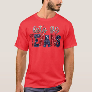 Laten we Fau Sequineans Fan-jongen gaan T-shirt