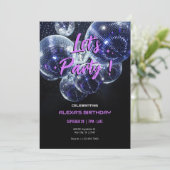 Laten we feest disco bal  kaart (Staand voorkant)