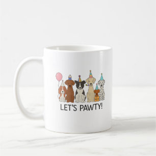 Laten we feest geven Cute Honden Feest Viering Hon Koffiemok