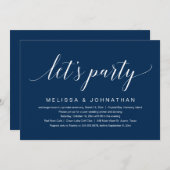 Laten we feest houden, weddenschap-feest kaart (Voorkant / Achterkant)