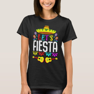 Laten we feest Mexican Gitaar Cactus Humor Muziek T-shirt