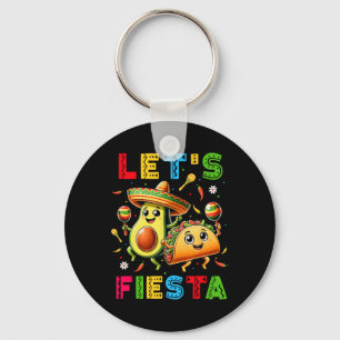 Laten we feest Taco Avocado Grappig Cinco De Mayo Sleutelhanger