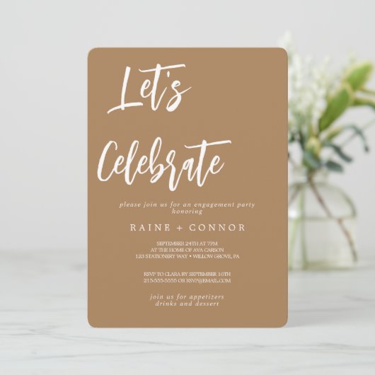 Laten we Feest Uitnodiging Bewerkbare Sjabloon Vie (Staand voorkant)