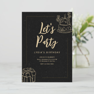 Laten we feest uitnodiging verrassing verjaardag v