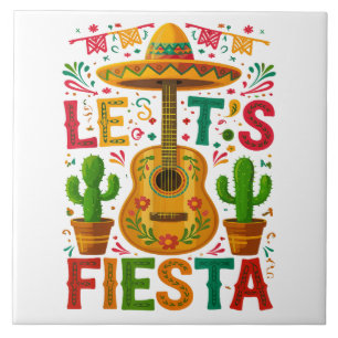Laten we feest vieren Cinco De Mayo Feest Tegeltje