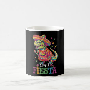 Laten we feest vieren Cinco De Mayo T Rex Dinosaur Koffiemok