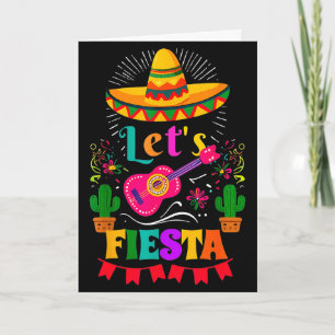 Laten we feest vieren Mexicaanse hoed cinco de may Kaart