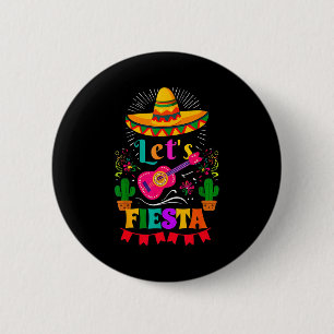Laten we feest vieren Mexicaanse hoed cinco de may Ronde Button 5,7 Cm