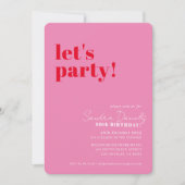 Laten we feest vieren moderne minimale verjaardag  kaart (Voorkant)