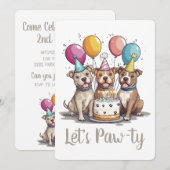 Laten we feest vieren Verjaardag Pit Bull Honden Kaart (Voorkant / Achterkant)