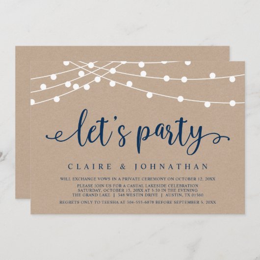 Laten we feest vieren, weddenschap-feest-feest I Kaart (Voorkant / Achterkant)