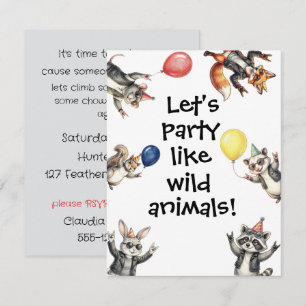 Laten we feesten als dieren Digitaal downloaden Kaart