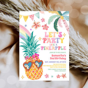 Laten we feesten als een ananas luau zomer verjaar kaart