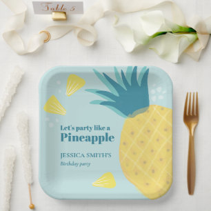 Laten we feesten als een ananas papieren bordje