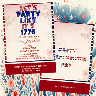 Laten we feesten alsof het 1776 Shabby Chic 4th ju Kaart