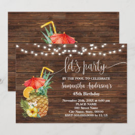 Laten we feesten bij het zwembad volwassenen verja kaart