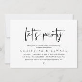 Laten we feesten, bruiloft elopement, modern minim kaart (Voorkant)