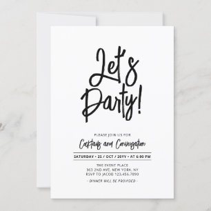 Laten we feesten Chic script voor elk feest Kaart