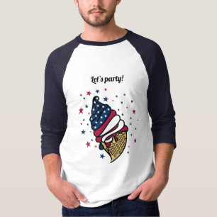 Laten we feesten! Rood wit blauw ijskap T-shirt