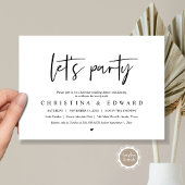 Laten we feesten, Trouw Elopement, Modern Minimali Kaart