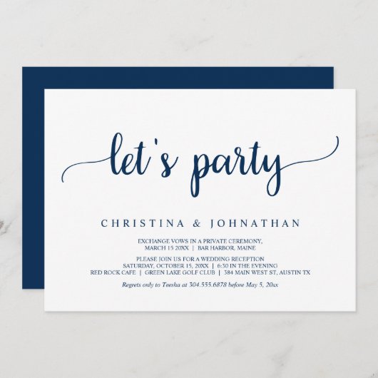 Laten we feesten, uitnodiging voor een moderne rus (Voorkant / Achterkant)