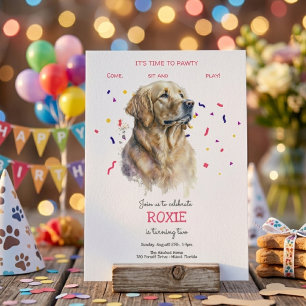 Laten we feesten, verjaardagsfeestje voor honden kaart