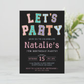 Laten we feestvieren Preppy Faux Chenille Verjaard Kaart (Staand voorkant)