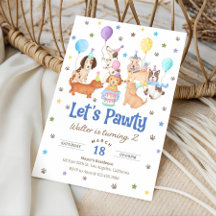 Laten we feestvieren Puppy Honden Verjaardagsuitno