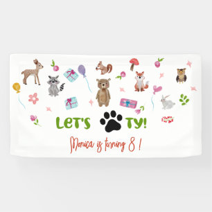 Laten we feestvieren! Wilde dieren kinderen verjaa Spandoek
