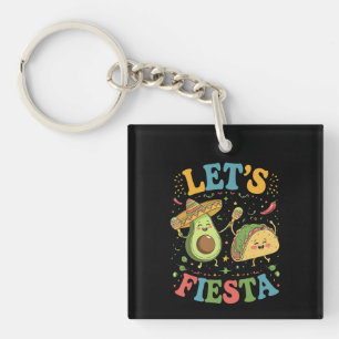 Laten we Fiesta Avocado en Tacos Cinco de Mayo Sleutelhanger