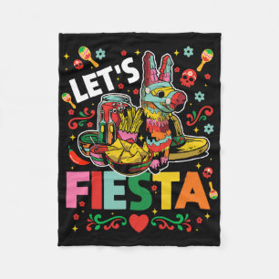 Laten we Fiesta Cinco De Mayo Camisa Mexicana Homb Fleece Deken