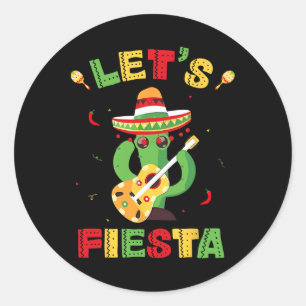 Laten we Fiesta Cinco De Mayo Mexican Party Women Ronde Sticker