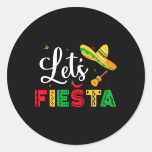 Laten we Fiesta Cinco De Mayo Mexican Party Women  Ronde Sticker