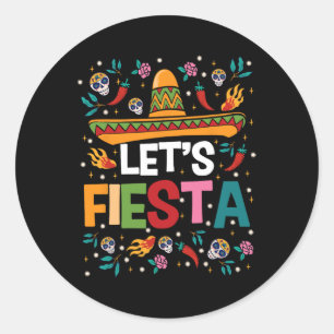 Laten we Fiesta Cinco De Mayo Mexican Theme Party Ronde Sticker