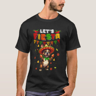 Laten we Fiesta Franse Bulldog Hond Sombrero Hoed T-shirt