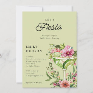 Laten we Fiesta Margarita Floral Vrijgezellenfeest Kaart