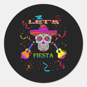 Laten we Fiesta Mexican Cinco De Mayo Ronde Sticker
