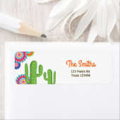 Laten we Fiesta Mexican Return Address Label Cactu (Insitu)