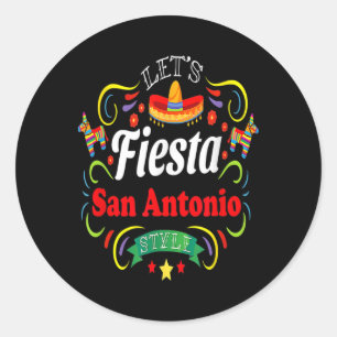 Laten we Fiesta Shirt Drink Partij San Antonio Cin Ronde Sticker