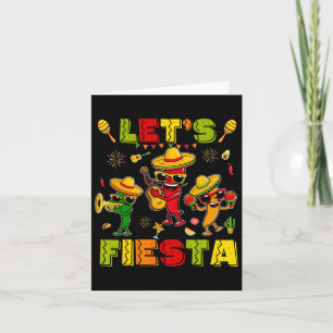 Laten we Fiesta Shirt Mexicaanse partij Let's Fies Kaart