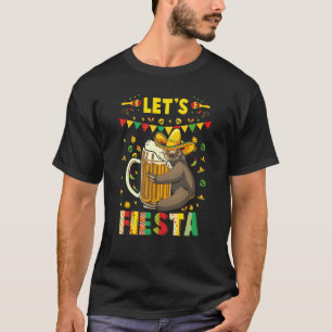 Laten we Fiesta Sloth Beer Drink Cinco De Drinko T-shirt