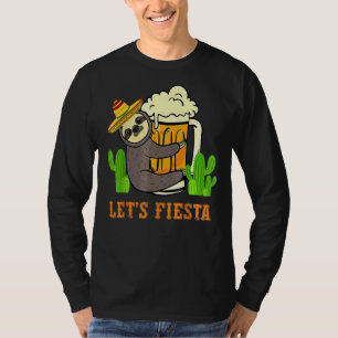 Laten we Fiesta Sloth Beer Drink Cinco de Mayo Mex T-shirt