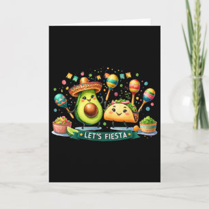 Laten we Fiesta Taco Avocado Grappig Cinco De Mayo Kaart