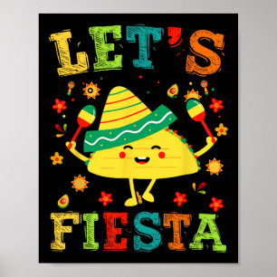 Laten we Fiesta Taco Cinco De Mayo Jongens Mannen Poster