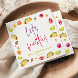 Laten we Fiesta Taco Mexicaans Fiesta Verjaardagsf Servet