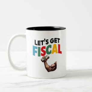 Laten we Fiscaal krijgen: Finance Fun Tweekleurige Koffiemok