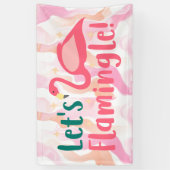 Laten we Flamingale met Flamingo Birds roze Spandoek (Verticaal)