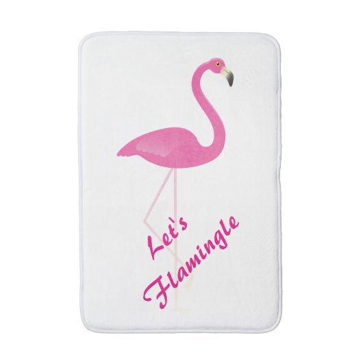 Laten we Flamingle Bath Matt Flamingle Badmat (Voorkant Verticaal)