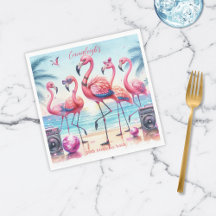 Laten we Flamingle Beach Party Verjaardagspapier